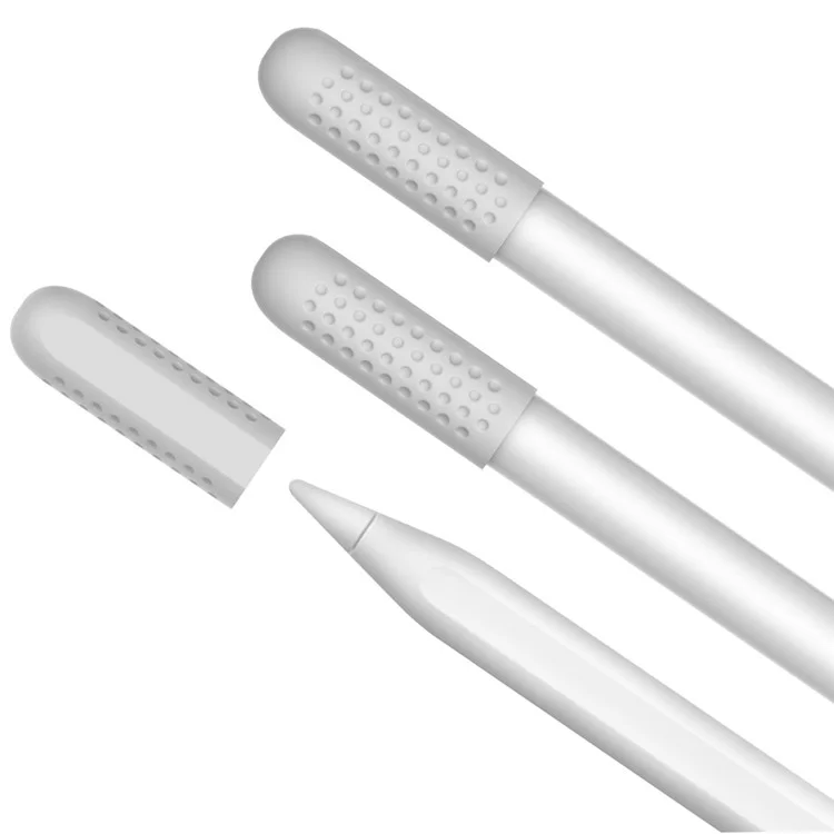 Ahastyle PT92 Para Apple Pencil 2nd / Cubierta Protectora de Silicona de la Manga de Lápiz Óptico de Primera Generación de 3pcs - Blanco