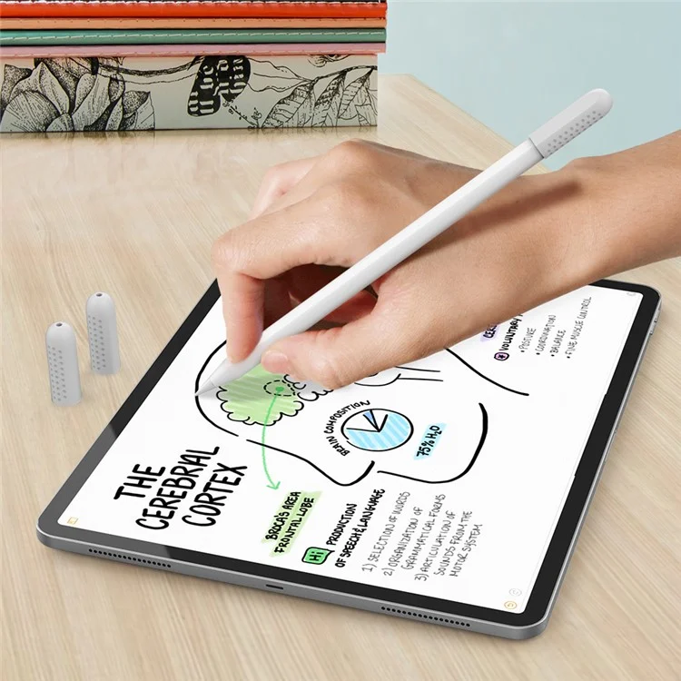 AHASTYLE PT92 Für Apple Pencil 2. / 1. Generation 3 Stück kapazitive Stylus-Nib-Hülse Silikon-Schutzabdeckung - Weiß