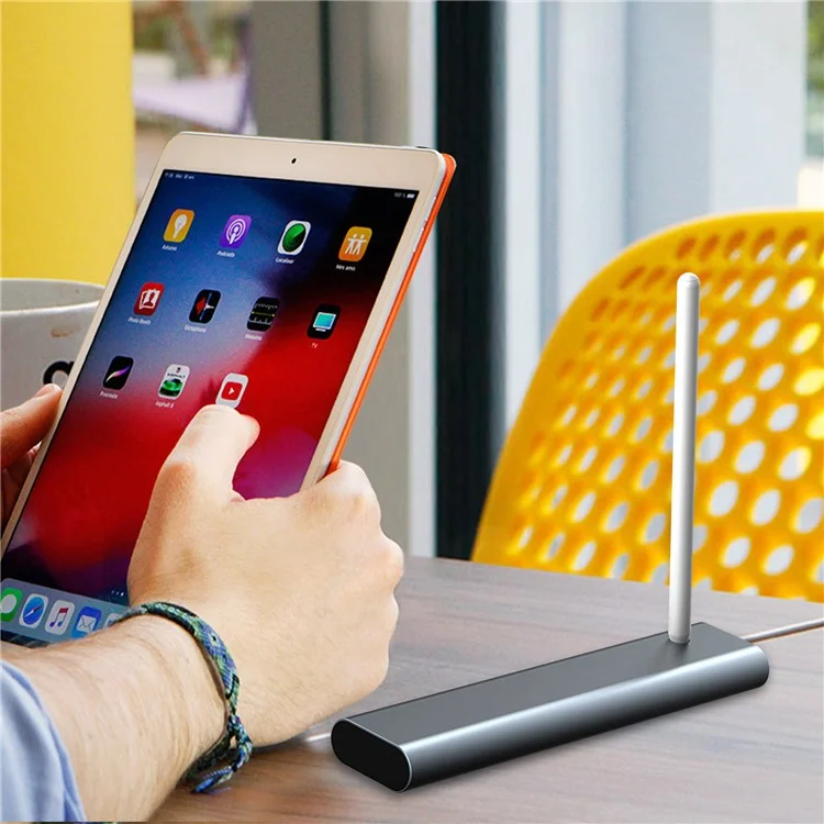 AHASTYLE PT145 Caixa de Transporte para Apple Pencil 1ª / 2ª Geração Caixa de Armazenamento Portátil Liga de Alumínio - Cinza Escuro