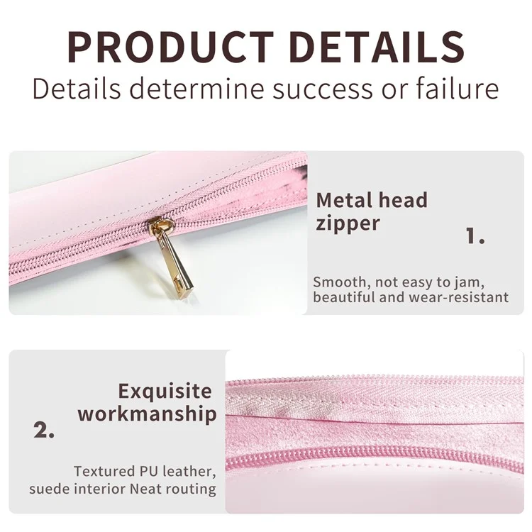AHASTYLE WG11 Pour Apple Pencil 2e / 1re génération Étui de rangement pour stylet PU Cuir Sac à crayon - Rose