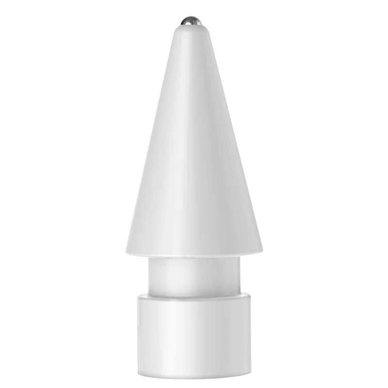 AHASTYLE WG58 For Apple Pencil 2nd / 1st Generation Capacitive Stylus Pen Nib Replacement Touch Screen Pen Tip - White / 3mm Silver Nib