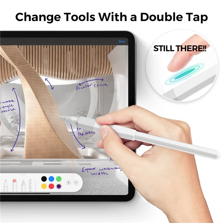 AHASTYLE PT185 3Pezzi per Apple Pencil 2a Generazione Custodia Stilo Pennino Grip Silicone Case Colore Sfumato - Bianco / Viola / Rosa