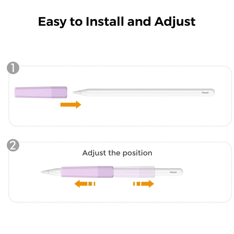 AHASTYLE PT185 3Pezzi per Apple Pencil 2a Generazione Custodia Stilo Pennino Grip Silicone Case Colore Sfumato - Bianco / Viola / Rosa