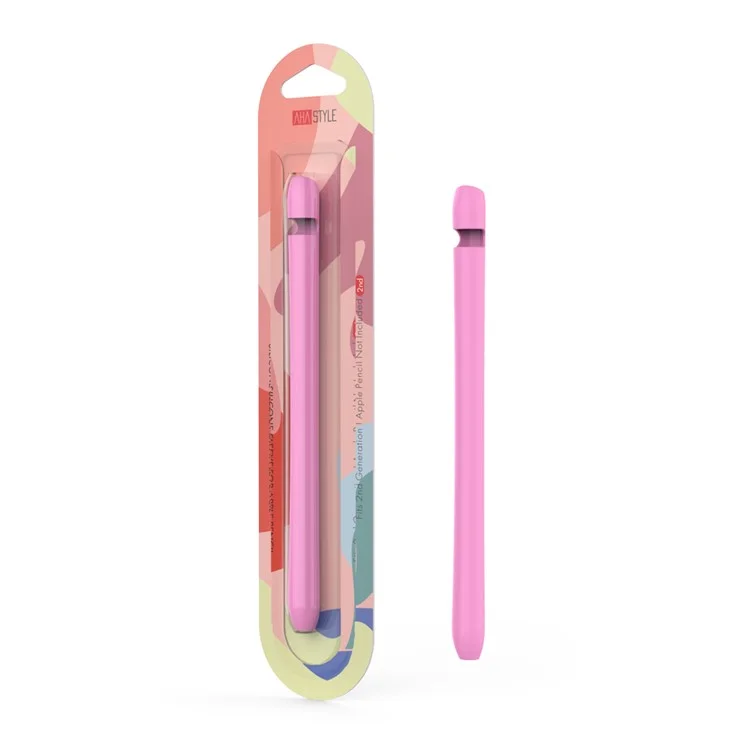 Ahastyle PT111-2 Para Apple Pencil de 2da Generación Pen Cubierta Anti-drop Munga Protectora de Silicona - Rosa