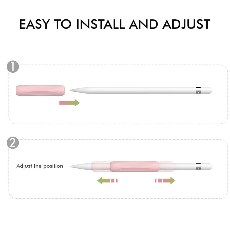 AHASTYLE PT113-1 Silicone Grip for Apple Pencil 1st / 2nd Generation Sleeve, 3Pcs Stylus Pen Case - White / Green / Pink