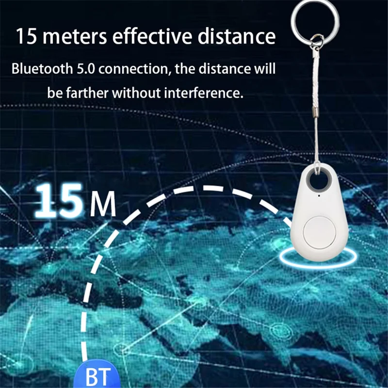Умная бирка-трекер FD-01 с Bluetooth, брелок, напоминание о потере с сигналом, управление затвором селфи для детей, домашних животных, кошельков — белый