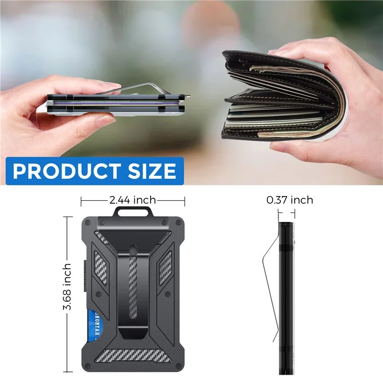 AHASTYLE WG90 Badge Holder Wallet with Lanyard Aluminium Alloy RFID Blocking Office ID Card Holder