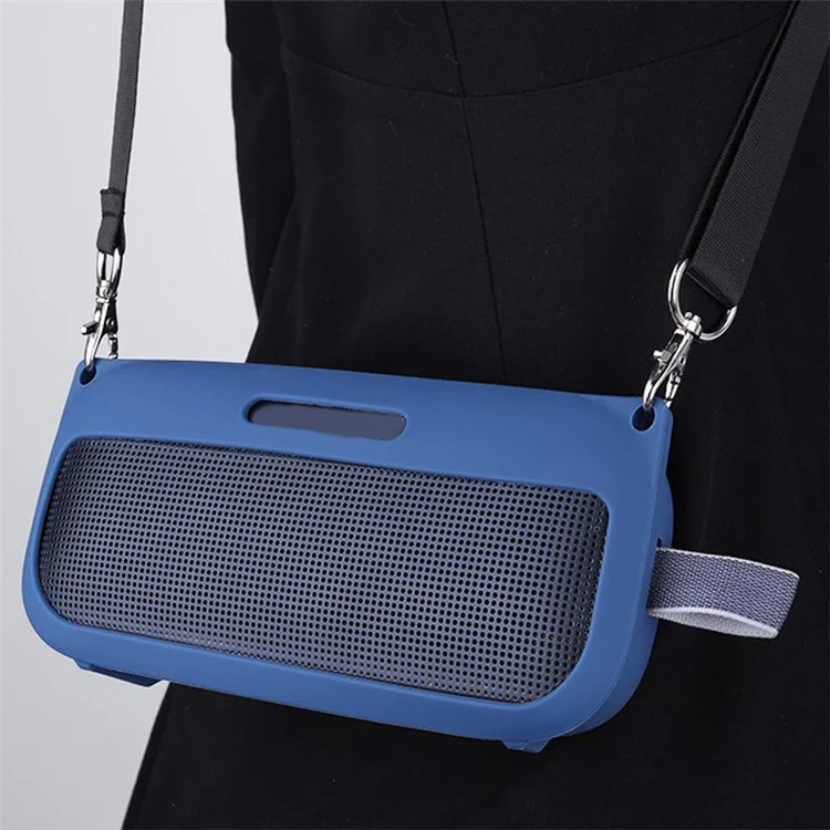 Silicone Protector Case for Bose SoundLink Flex Bluetooth-compatible Wireless Speaker Portable Protective Cover - Black