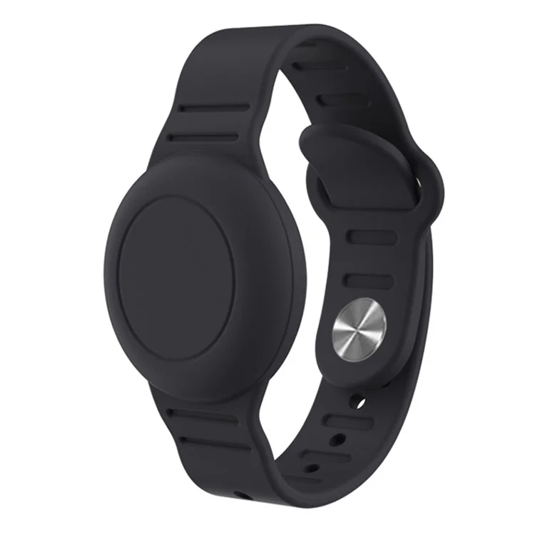 Braccialetto in silicone per Apple AirTag Finder Location Tracker Supporto Custodia protettiva Impermeabile Bracciale - Nero