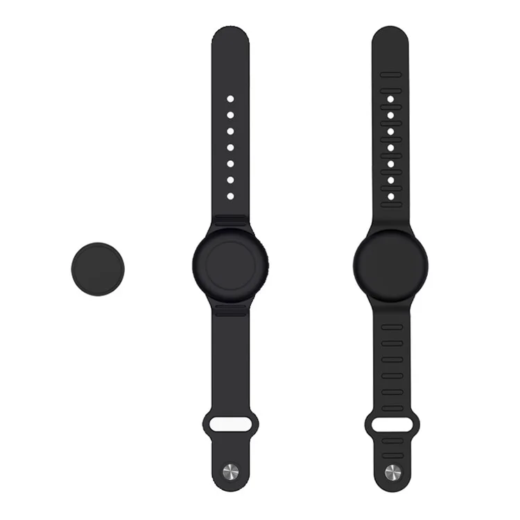 Braccialetto in silicone per Apple AirTag Finder Location Tracker Supporto Custodia protettiva Impermeabile Bracciale - Nero