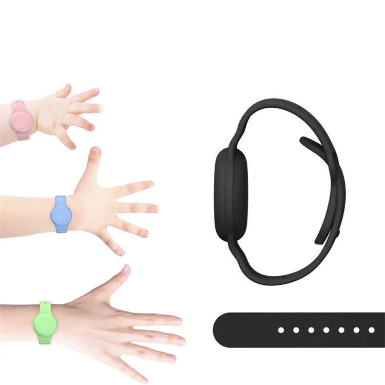 Braccialetto in silicone per Apple AirTag Finder Location Tracker Supporto Custodia protettiva Impermeabile Bracciale - Nero
