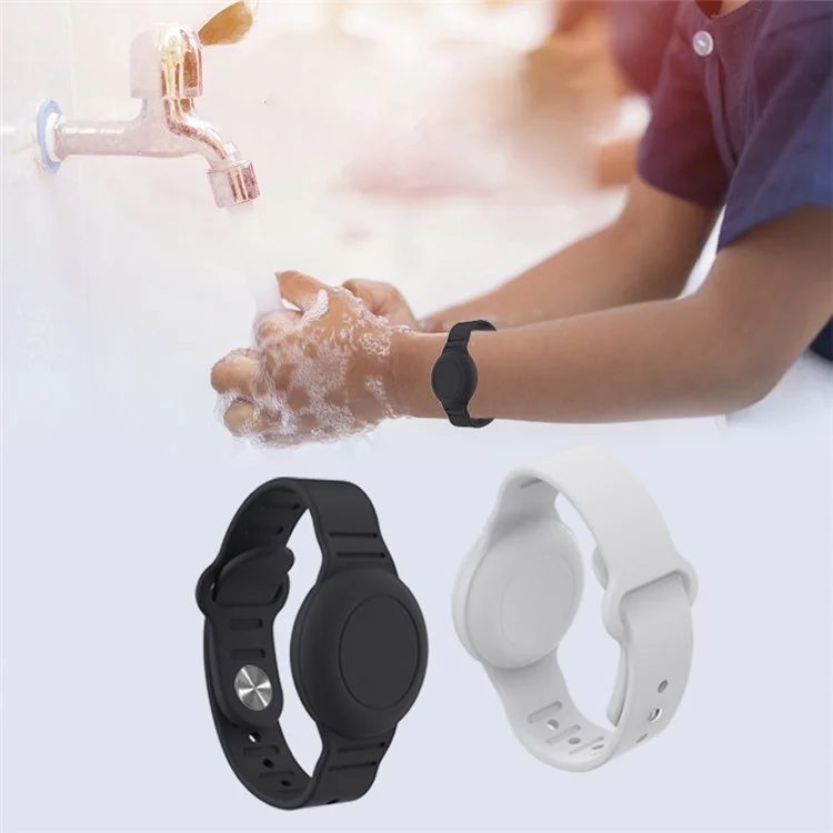 Braccialetto in silicone per Apple AirTag Finder Location Tracker Supporto Custodia protettiva Impermeabile Bracciale - Nero