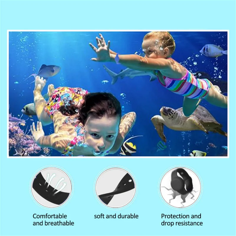 Silicone Wristband for Apple AirTag Finder Location Tracker Holder Protective Case Waterproof Bracelet - Baby Blue