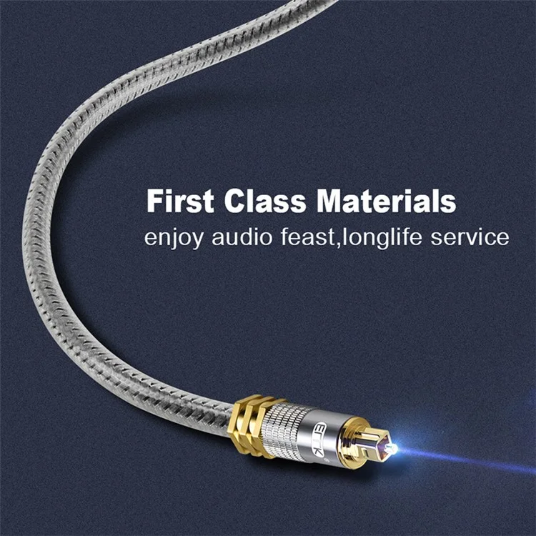 EMK YL-A 1,5m OD8,0mm Digitales optisches Audiorekabel mit vergoldeten Anschlüssen S / PDIF Toslink-Kabel