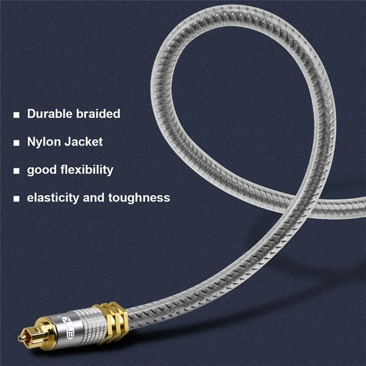 EMK YL-A 1,5m OD8,0mm Digitales optisches Audiorekabel mit vergoldeten Anschlüssen S / PDIF Toslink-Kabel
