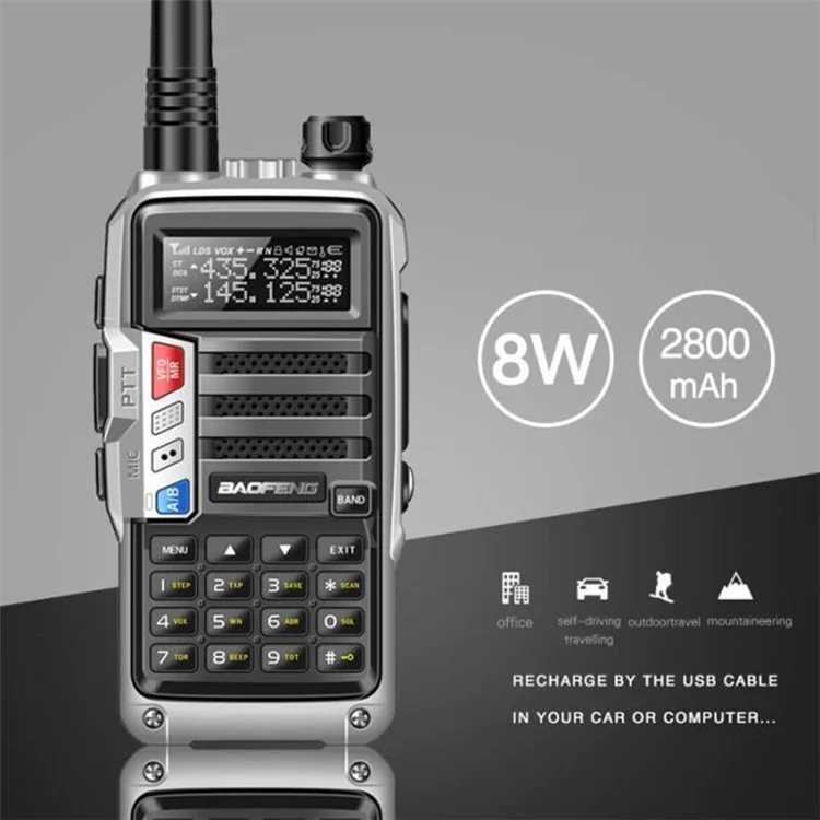 BAOFENG UV-S9 Plus Tragbares Walkie-Talkie UV Dual Band Handfunkgerät Interphone, USB-Ladegerät, EU-Stecker - Gelb
