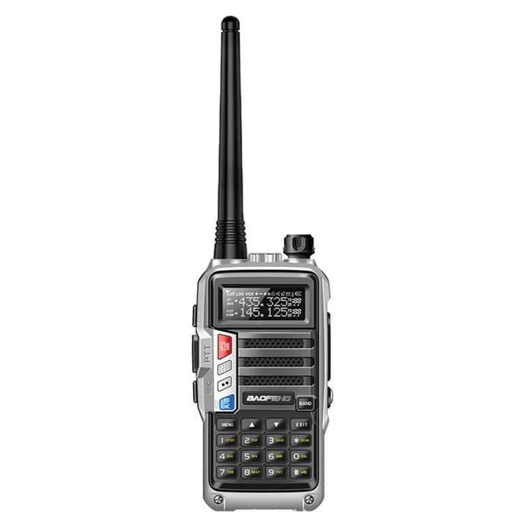 BAOFENG UV-S9 Plus Ricetrasmettitore Portatile UV Dual Band, Radio Portatile Interphone, Ricarica USB, Spina UE - Argento