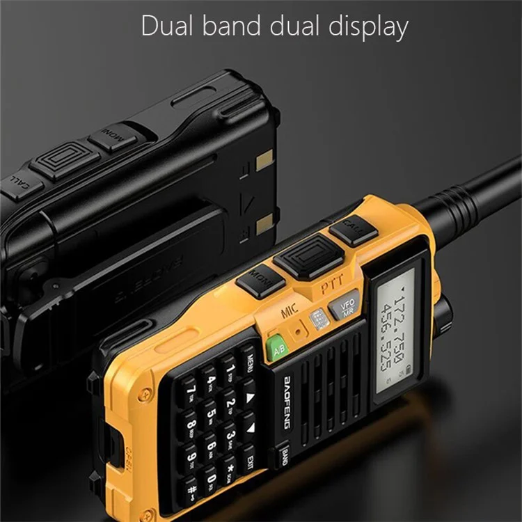 BAOFENG UV-S9 Plus Ricetrasmettitore Portatile UV Dual Band, Radio Portatile Interphone, Ricarica USB, Spina UE - Argento