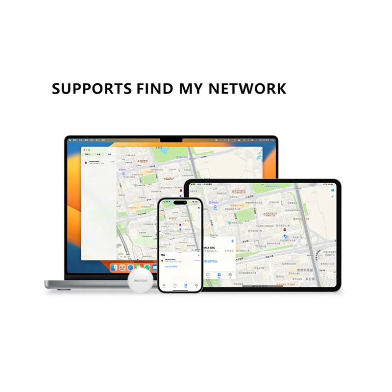 MOMAX PINTAG Wireless Key Finder Tracking Device Smart APP Control Anti-Lost Tracker for iOS - Titanium Gold