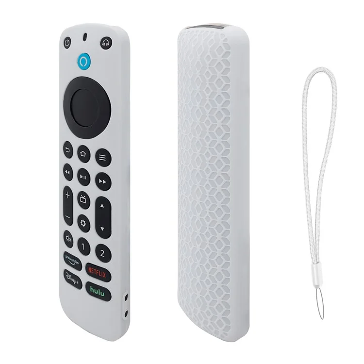 Für Amazon Alexa Voice Remote Pro Anti-Kratzer-Schutzhülle TV-Fernbedienung Silikonhülle - Weiß