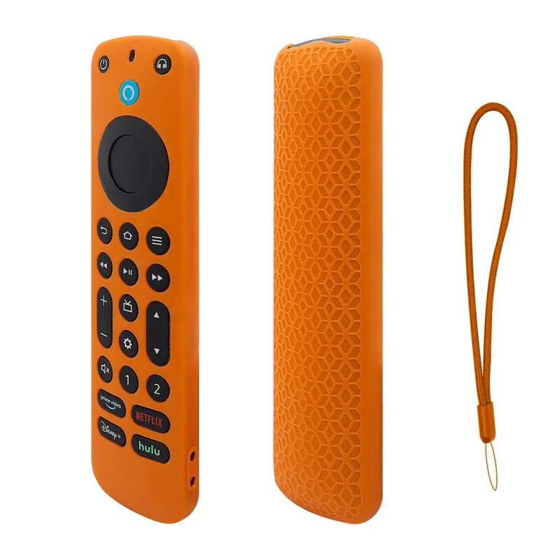 For Amazon Alexa Voice Remote Pro Anti-scratch Protective Case TV Remote Controller Silicone Sleeve Cover - Orange