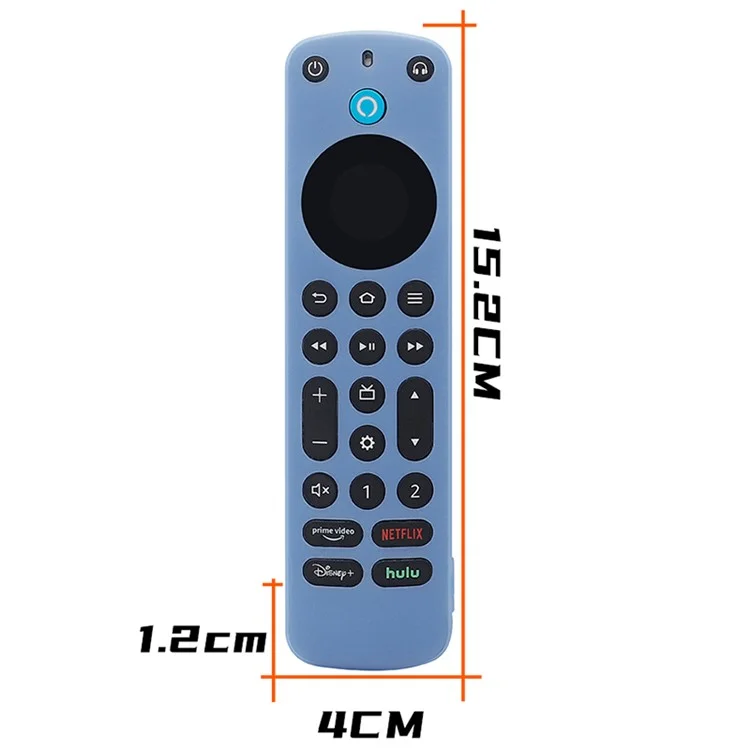 For Amazon Alexa Voice Remote Pro Anti-scratch Protective Case TV Remote Controller Silicone Sleeve Cover - Luminous Blue