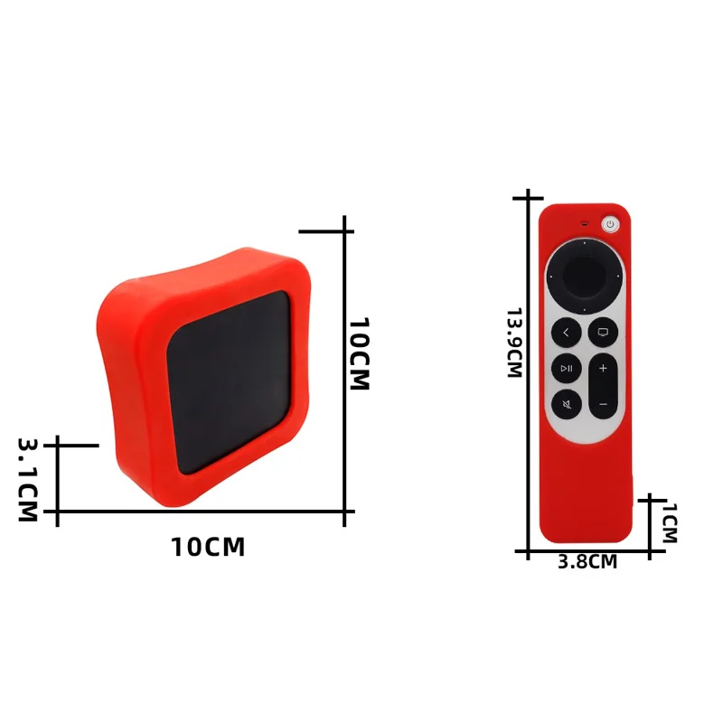 2Pcs / Set For Apple TV 4K 2022 Set-top Box Protective Cover + Remote Control Silicone Case - Black