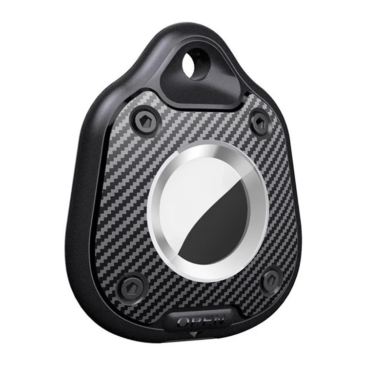 Für Apple AirTag Locator Soft Protective Cover IP67 Wasserdicht Anti-Verlust TPU-Gehäuse mit Ringverschluss - Schwarz