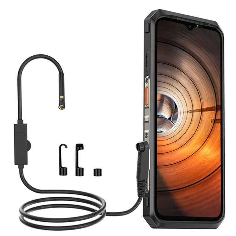 ulefone usmart e02 endoscope double caméra borescope scope camera pour power armor 19 / 18t / 18 / 16 pro / 13 / armure 9 / 9e