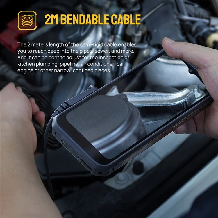 ULEFONE uSmart E02 Endoscopio Cámara Dual Boroscopio Cámara para Power Armor 19 / 18T / 18 / 16 Pro / 13 / Armor 9 / 9E