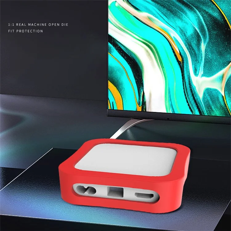 Soft Silicone Case for Apple TV 4K 2022 Drop-proof Set Top Box Protective Cover - Red