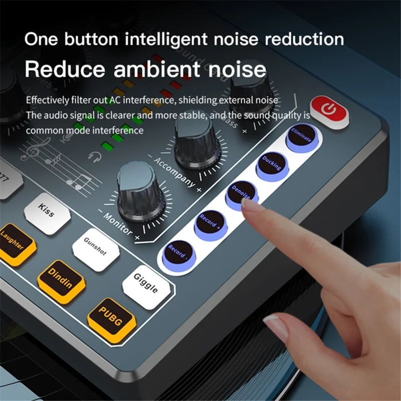 M8 Live Sound Card Wireless Bluetooth-compatible Sound Board Mixer for Live Broadcast Home KTV - White
