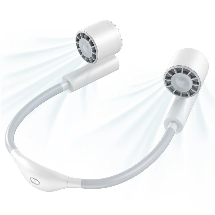 Ventilateur de Cou Portable USB Mini Rafraîchissant Silencieux Turbo ABS Été - Blanc