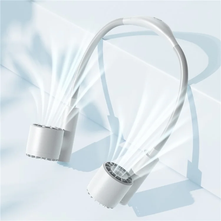 Ventilateur de Cou Portable USB Mini Rafraîchissant Silencieux Turbo ABS Été - Blanc