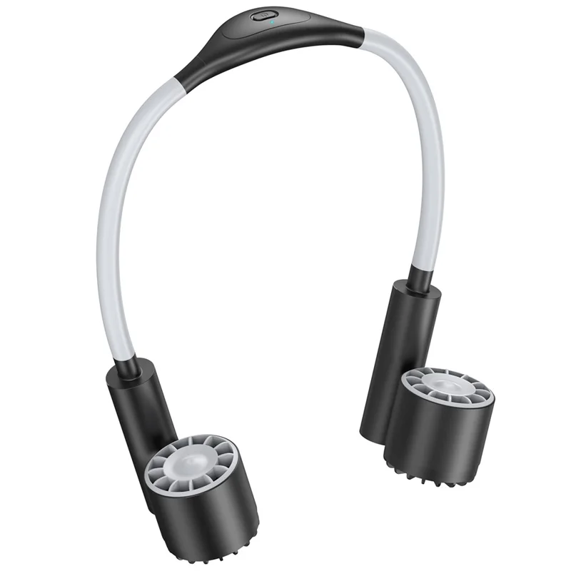 Portable USB Charging Hanging Neck Mini Cooling Fan ABS Summer Mute Turbo Fan Cooler - Black