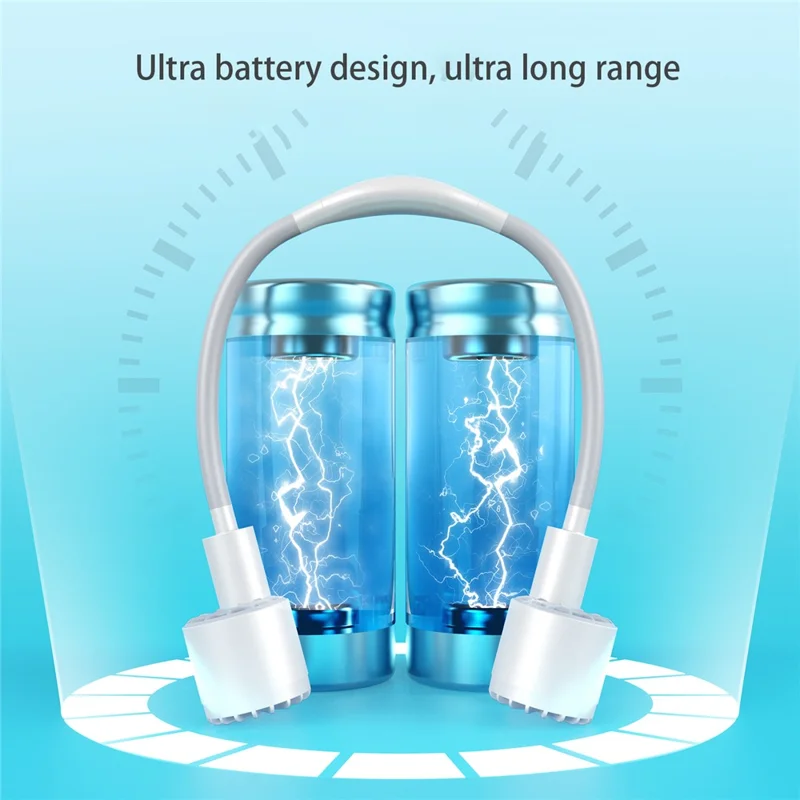 Portable USB Charging Hanging Neck Mini Cooling Fan ABS Summer Mute Turbo Fan Cooler - Black