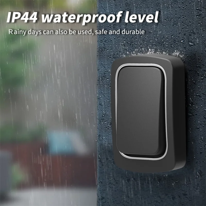 ML01 Selvforsynende trådløs dørklokke med 38 ringetoner, intelligent alarmsystem til hjemmet, 1 transmitter + 1 modtager – Hvid / EU-stik