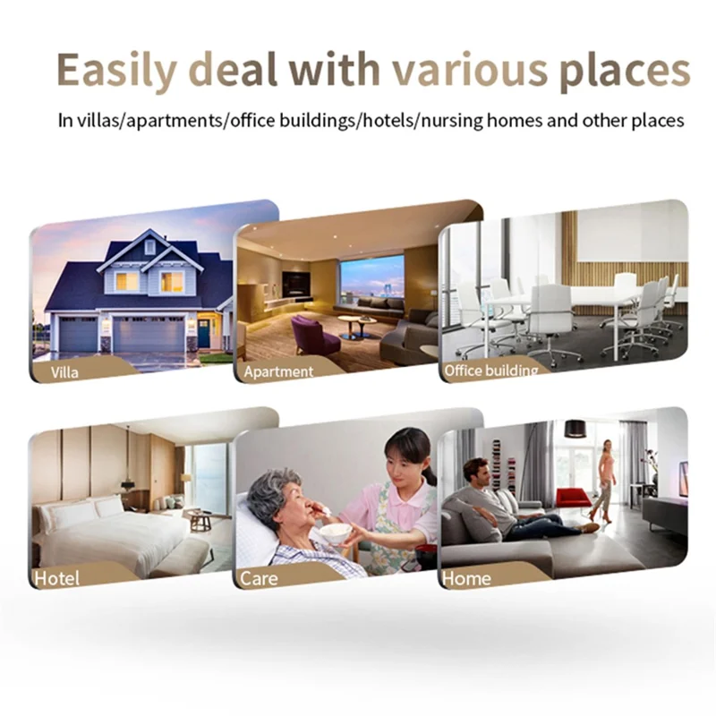 CACAZI FA99 Wireless Self-generating Press Doorbell Home Remote Door Bell, 1 Receiver and 1 Transmitter - EU Plug / White