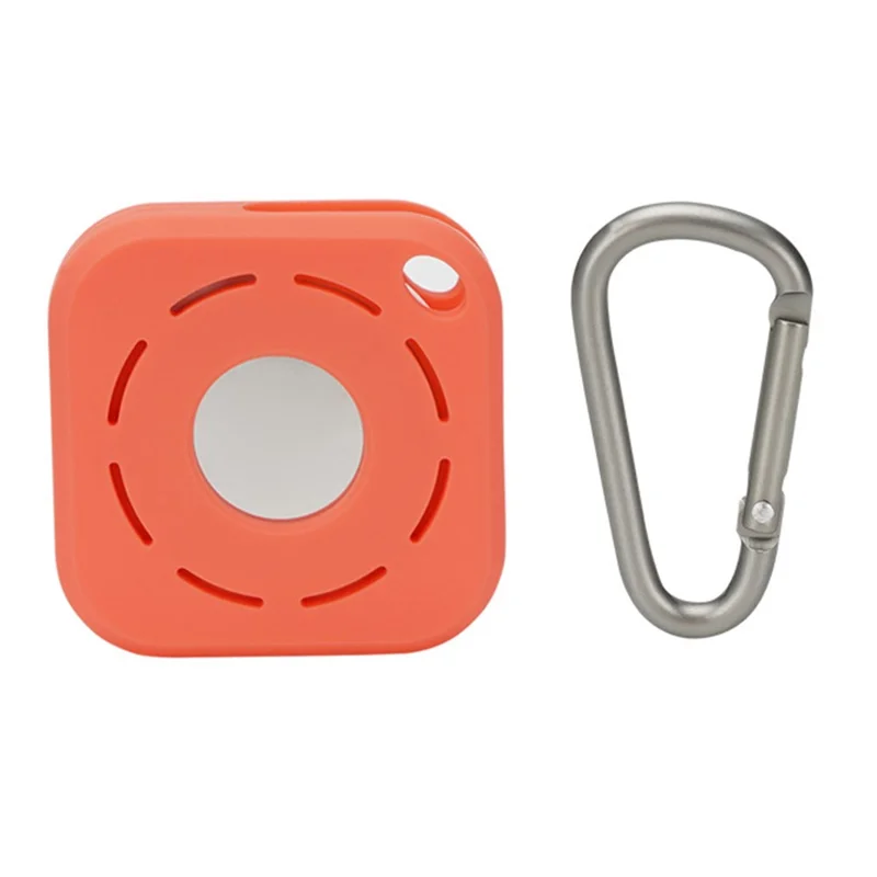 Silicone Case for Apple AirTag Bluetooth-compatible Tracker Protector Anti-Lost Key Pet Locator Soft Cover with Buckle - Coral