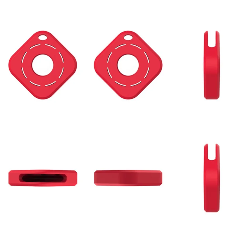 Silicone Case for Apple AirTag Bluetooth-compatible Tracker Protector Anti-Lost Key Pet Locator Soft Cover with Buckle - Coral