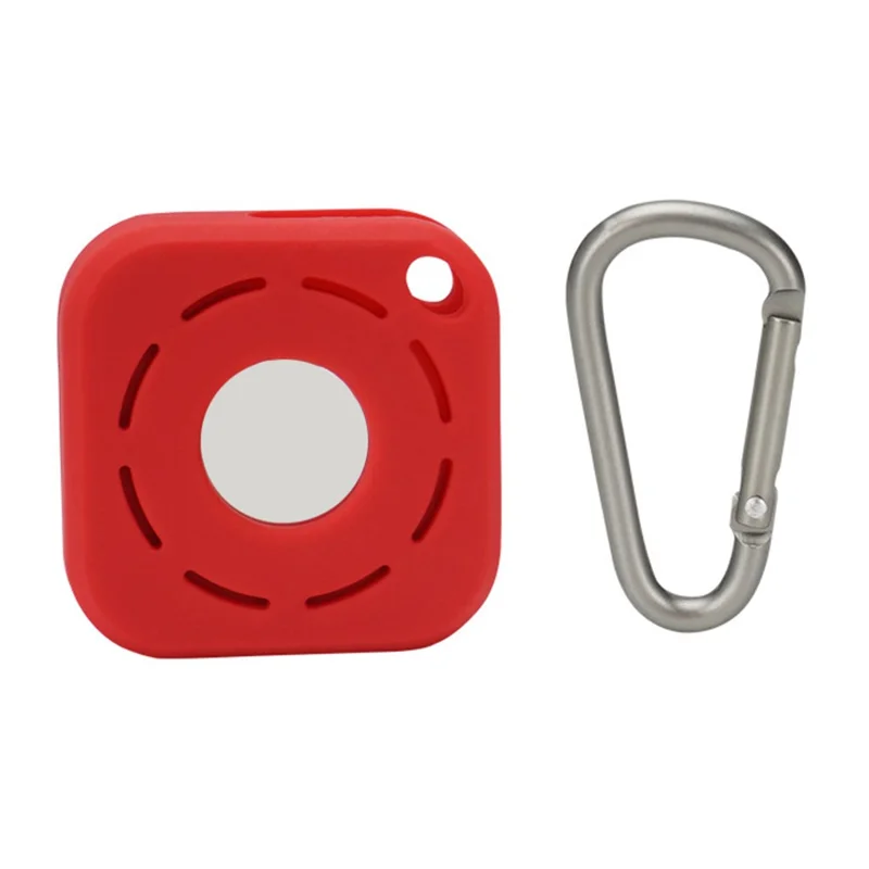 Silicone Case for Apple AirTag Bluetooth-compatible Tracker Protector Anti-Lost Key Pet Locator Soft Cover with Buckle - Red
