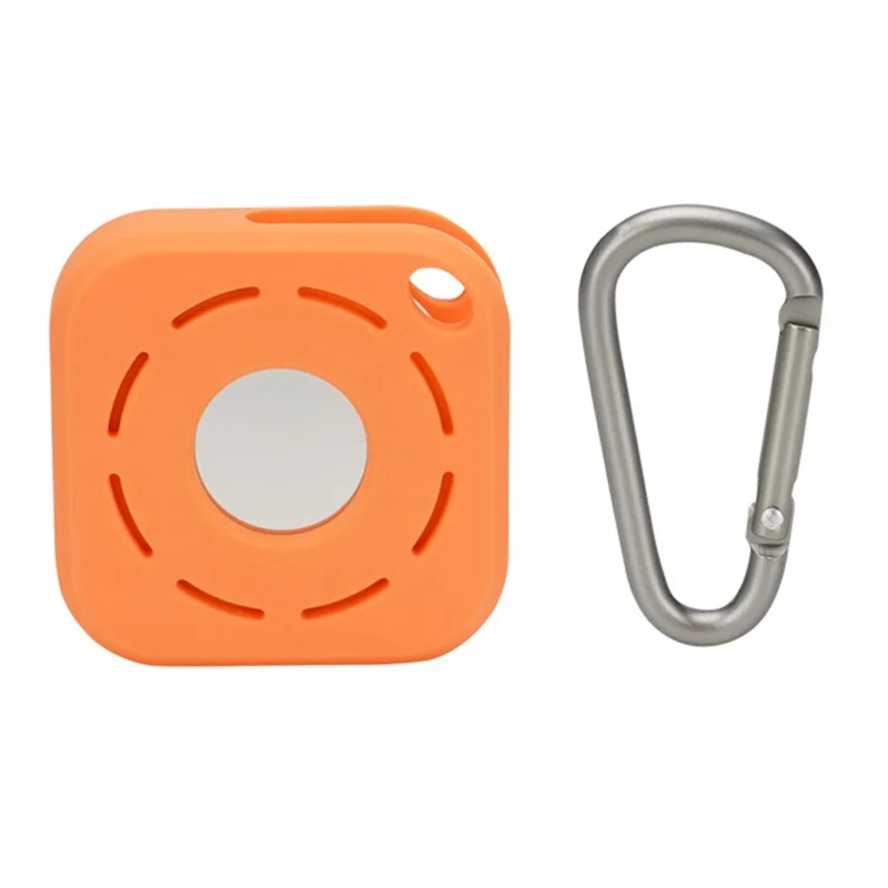 Capa de Silicone para Apple AirTag Bluetooth-compatible Tracker Protetor Anti-Perda Localizador de Chaves Mascotas Capa Macia com Fecho - Laranja
