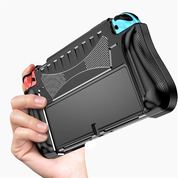 Flexible TPU Cover for Nintendo Switch OLED , Anti-Drop TPU Cover Sleeve Game Console Protector Case - Black
