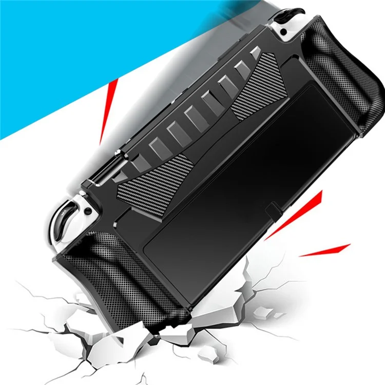 Flexible TPU Cover for Nintendo Switch OLED , Anti-Drop TPU Cover Sleeve Game Console Protector Case - Black