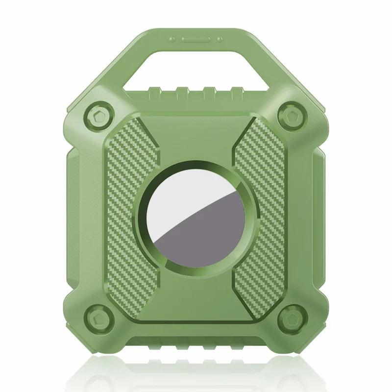 TPU Case for Apple AirTag Bluetooth-compatible Tracker Protector Anti-Lost Key Pet Locator Soft Cover with Keychain - Green