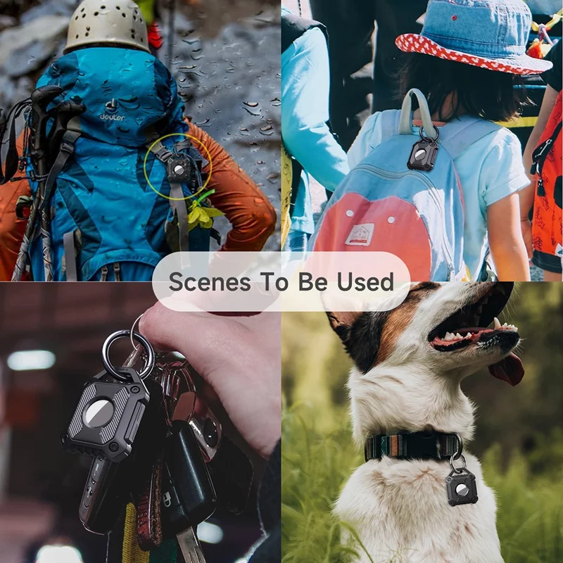 TPU Case for Apple AirTag Bluetooth-compatible Tracker Protector Anti-Lost Key Pet Locator Soft Cover with Keychain - Green