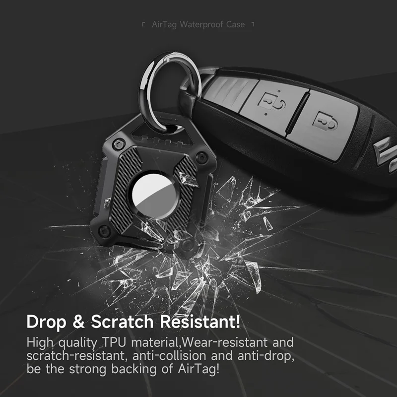 TPU Case for Apple AirTag Bluetooth-compatible Tracker Protector Anti-Lost Key Pet Locator Soft Cover with Keychain - Green