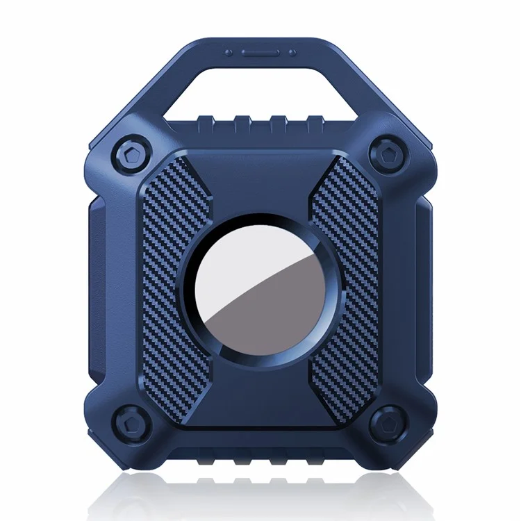 Custodia in TPU per tracciatore Bluetooth Apple AirTag Protettore Anti-smarrimento per chiavi Pet Locator Custodia morbida con portachiavi - Blu notte