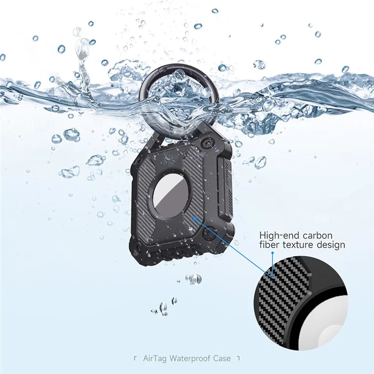 Custodia in TPU per tracciatore Bluetooth Apple AirTag Protettore Anti-smarrimento per chiavi Pet Locator Custodia morbida con portachiavi - Blu notte