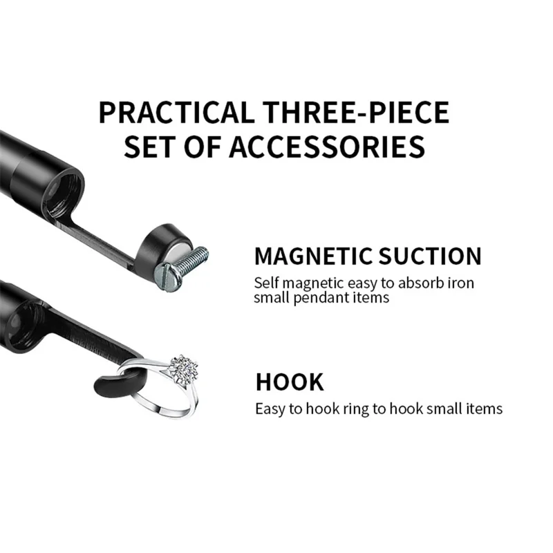 M50 2m Hard Wire Industrial Endoscope Camera Dual Lens 8mm 7-LED IP67 Waterproof Borescope 5'' IPS Screen - Orange